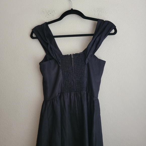 Reformation Barrington Linen Dress in Black size 4 NWT - Picture 7 of 12